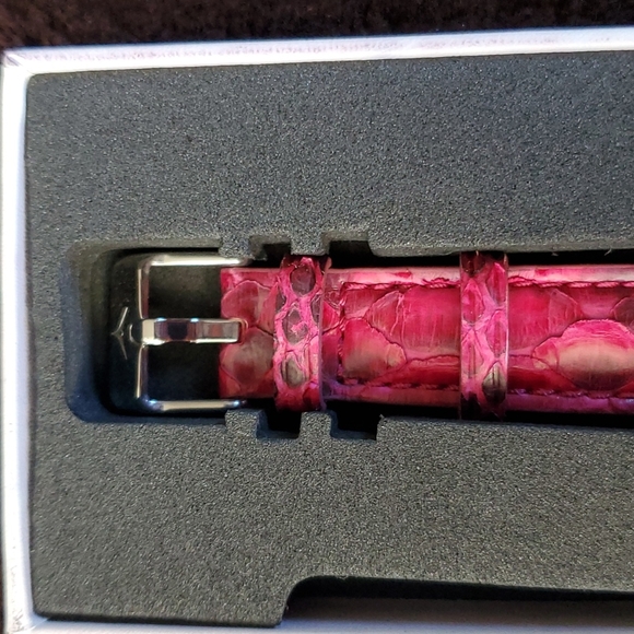 NIB Zinvo Evoke 36mm Watch with Dark Pink/Red Python Strap